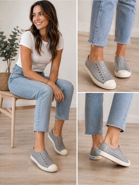 Native Jefferson Women’s Slip-On Shoes – Grey – Size 7